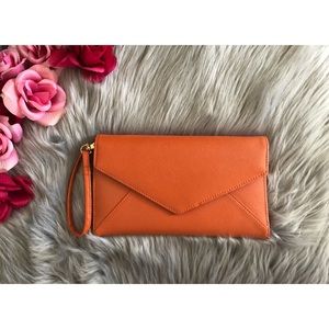 NWOT Orange Wristlet / Wallet with strap